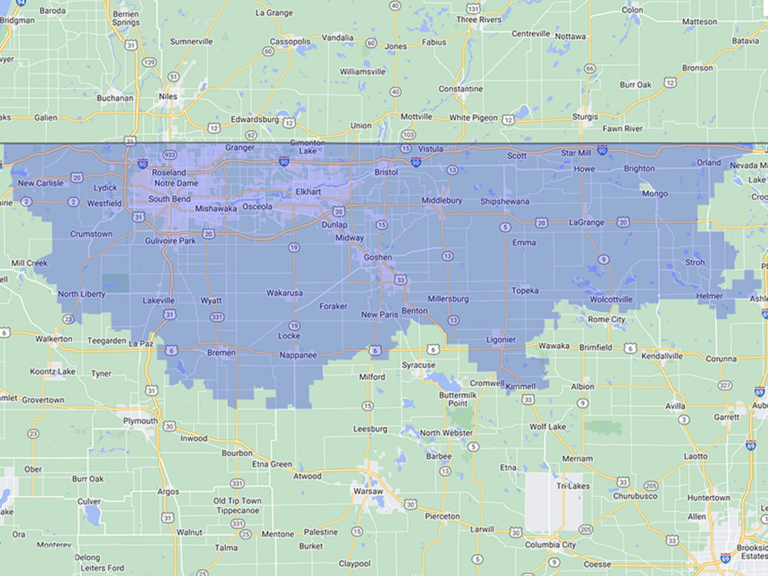 South Bend Elkhart Map