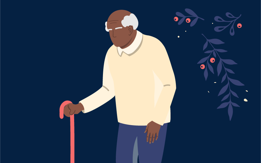 An elderly man animated image