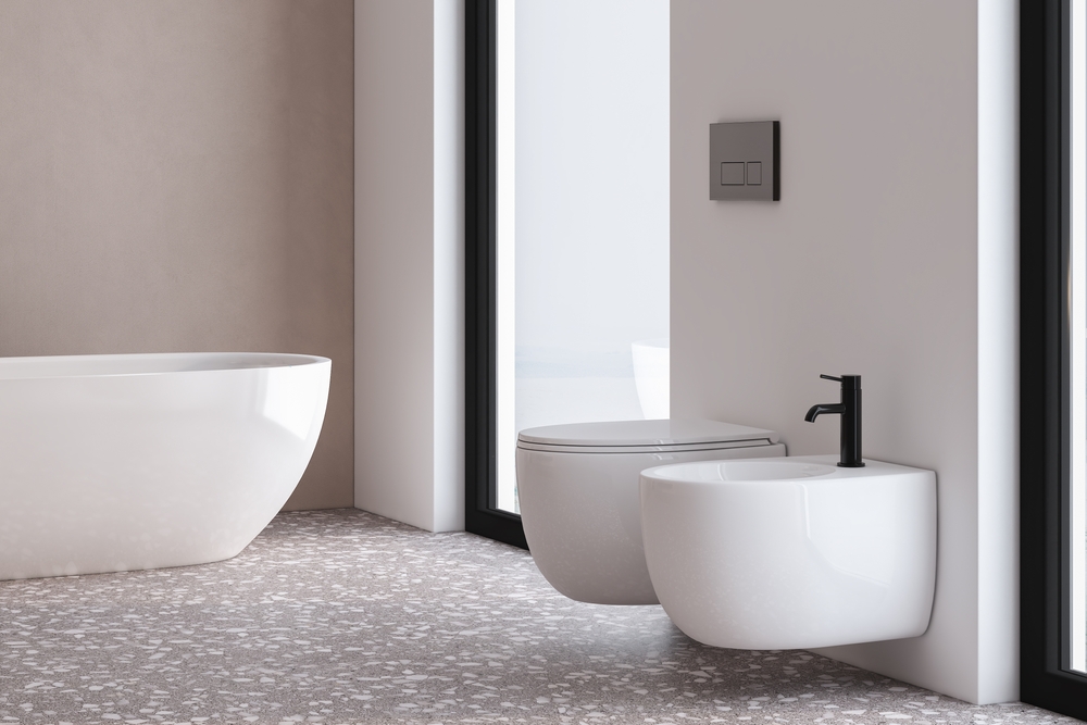 Modern bathroom with a bidet